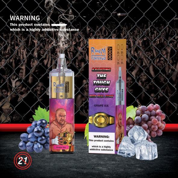 RandM Cigarette Electronique | glace aux raisins RandM Tornado Dispositif de vape de contrôle du débit d'air 10000 1 pièce D8Z6109