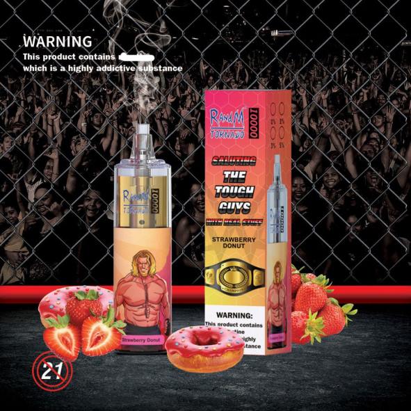 RandM Vape Discount Code | beignet aux fraises RandM Tornado Dispositif de vape de contrôle du débit d'air 10000 1 pièce D8Z6107