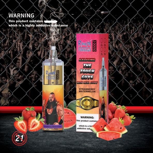 RandM Vape Sale | pastèque fraise RandM Tornado Dispositif de vape de contrôle du débit d'air 10000 1 pièce D8Z6108