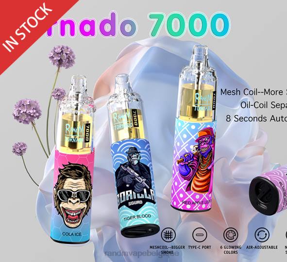 RandM Cigarette Electronique | citron pomme rouge RandM Tornado Dispositif de vape de contrôle du flux d\'air 7000 1 pièce D8Z6179