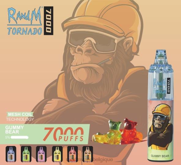 RandM Cigarette Electronique | citron pomme rouge RandM Tornado Dispositif de vape de contrôle du flux d\'air 7000 1 pièce D8Z6179