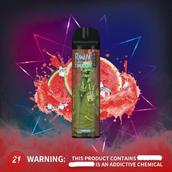 RandM Cigarette Electronique | menthe fraîche RandM Tornado Dispositif de vape de contrôle du flux d\'air 8000 1 pièce D8Z6249