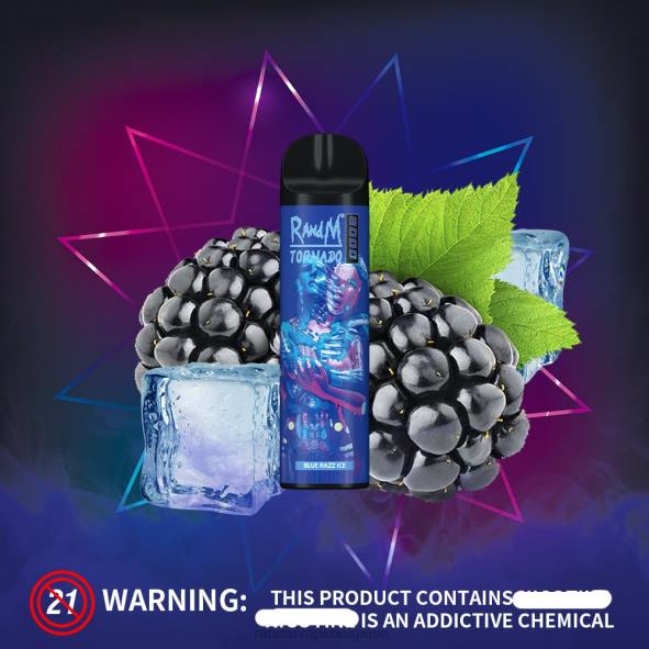 RandM Cigarette Electronique | menthe fraîche RandM Tornado Dispositif de vape de contrôle du flux d\'air 8000 1 pièce D8Z6249
