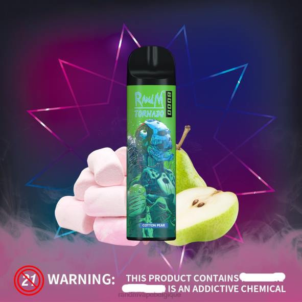 RandM Cigarette Electronique | menthe fraîche RandM Tornado Dispositif de vape de contrôle du flux d\'air 8000 1 pièce D8Z6249