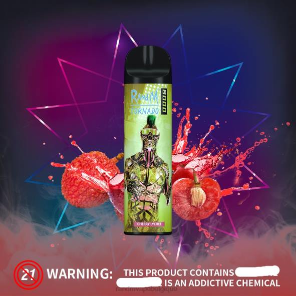 RandM Vape Belgique | litchi cerise RandM Tornado Dispositif de vape de contrôle du flux d'air 8000 1 pièce D8Z6253