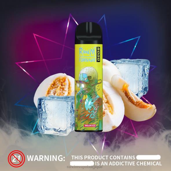 RandM Vape Bruxelles | glace au melon RandM Tornado Dispositif de vape de contrôle du flux d'air 8000 1 pièce D8Z6244