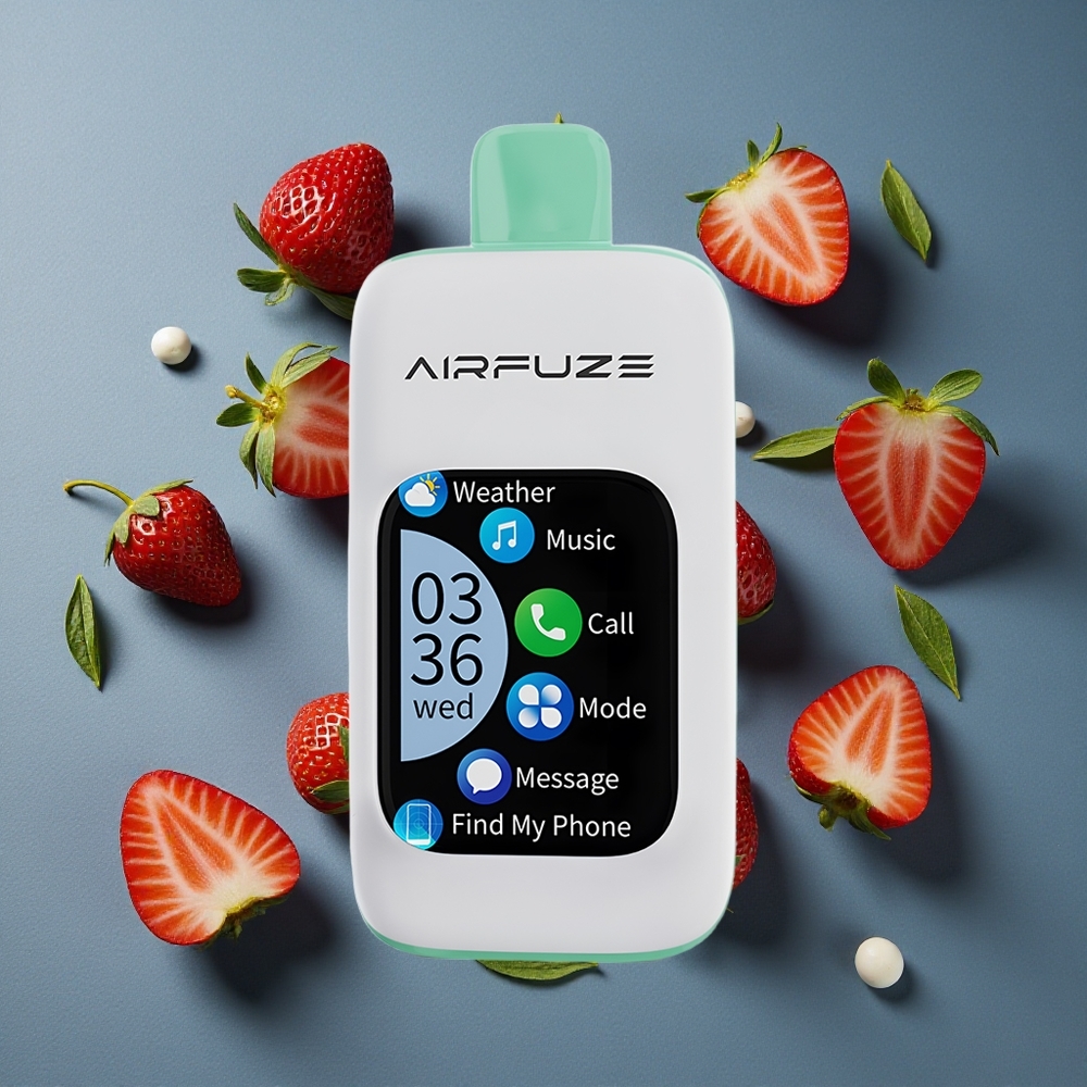 Fraise Été AirFuze Smart 30000 Puffs TFT tactile 2.01" vente en gros Belgique Type-C