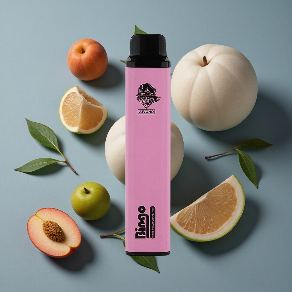 Pêche Blanche Pamplemousse Aivono AIM BINGO 4000 Puffs vente en gros Belgique 1000mAh batterie rechargeable 10mL
