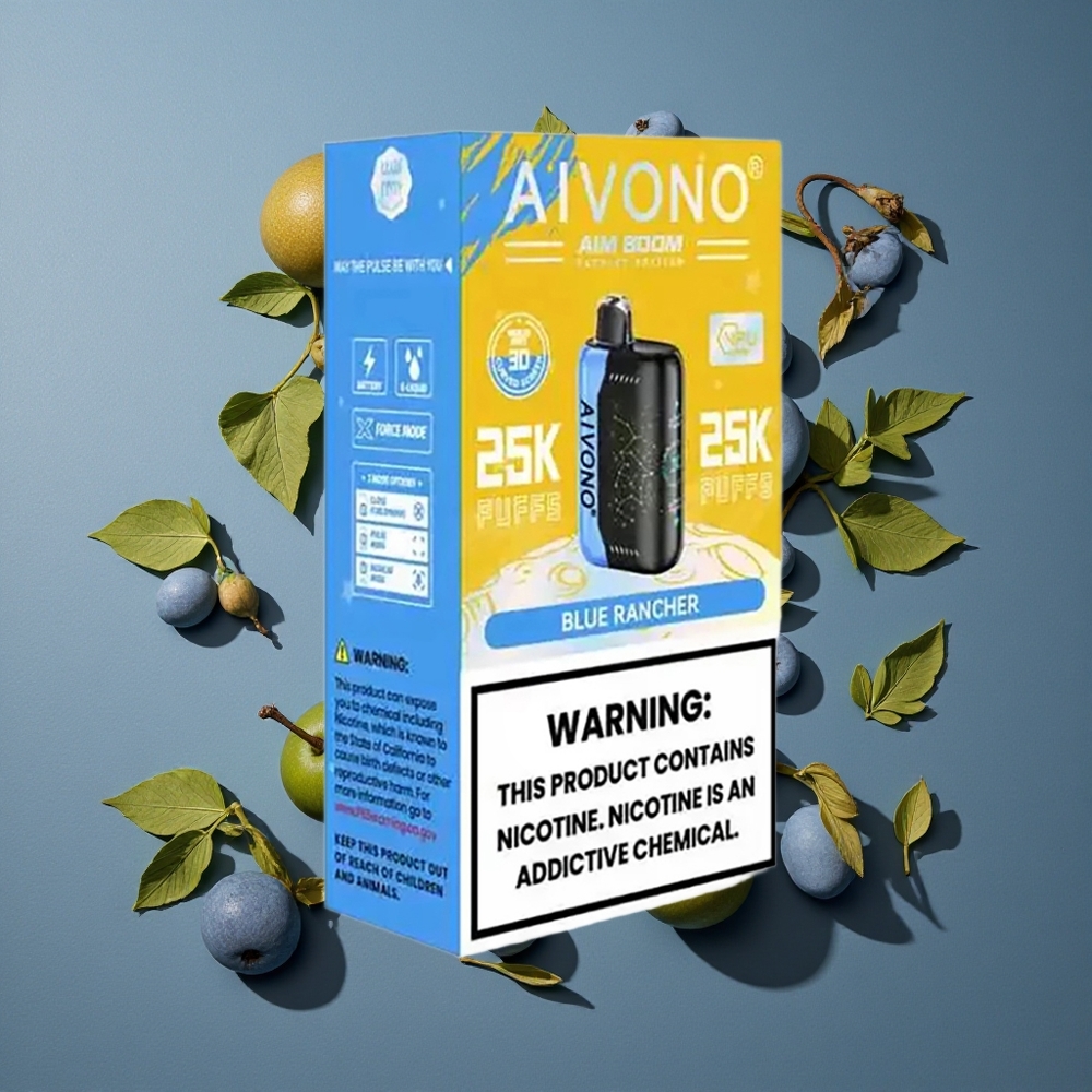 Bonbon Bleu Aivono AIM BOOM 25000 Puffs 28ml vente en gros Belgique Type-C Charging