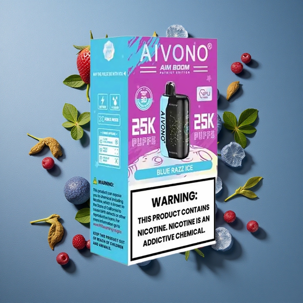Framboise Bleue Glacée Aivono AIM BOOM 25000 Puffs 28ml 650mAh vente en gros Belgique