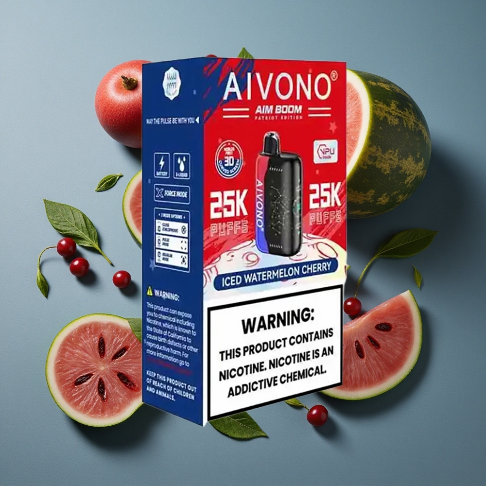 Pastèque Glacée Cerise Aivono AIM BOOM 25000 Puffs vente en gros Belgique 28ml Capacité E-Liquide