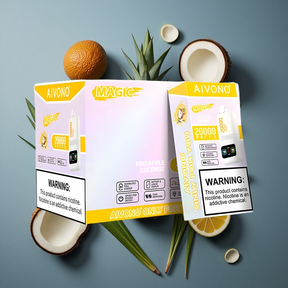 Ananas Noix de Coco Aivono AIM MAGIC 20000 Puffs 26ml E-liquide vente en gros Belgique LCD Rechargeable