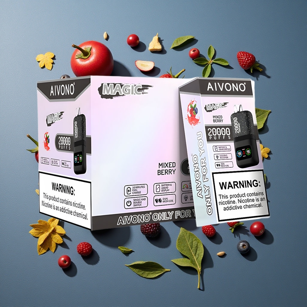 Baies Mixtes Aivono AIM MAGIC 20000 Puffs 26ml E-liquide vente en gros Belgique Rechargeable Type-C