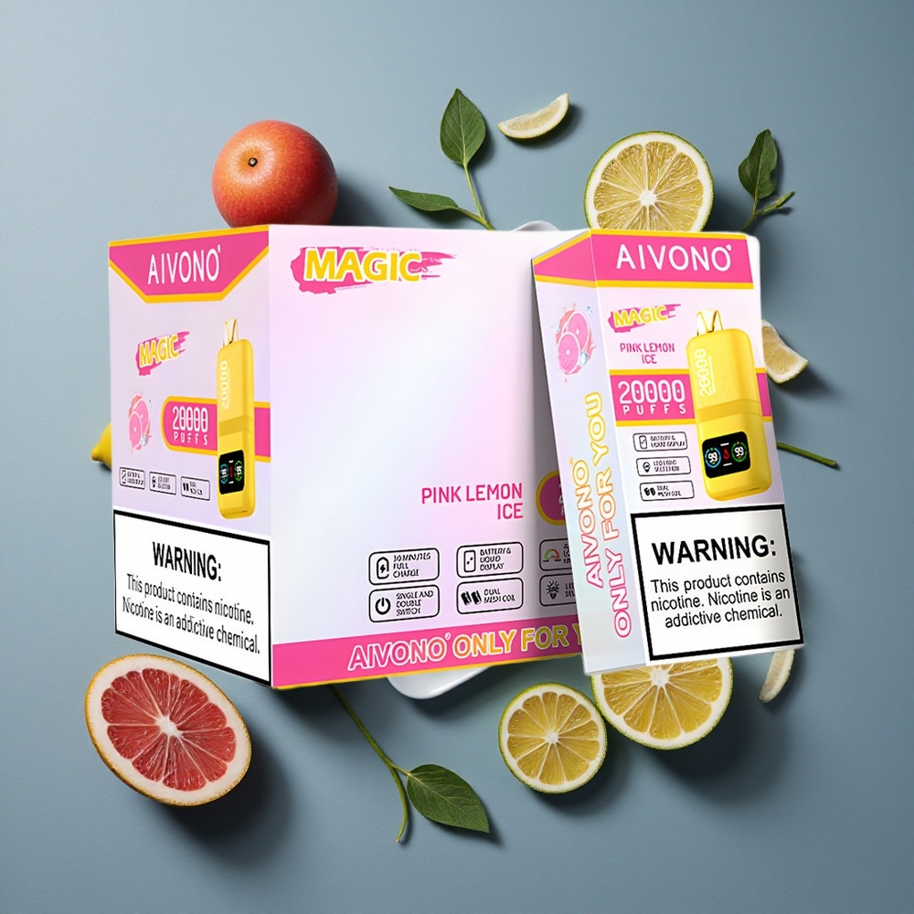 Citron Rose Glace Aivono AIM MAGIC 20000 Puffs 26ml E-liquide vente en gros Belgique Dual Mesh Coils