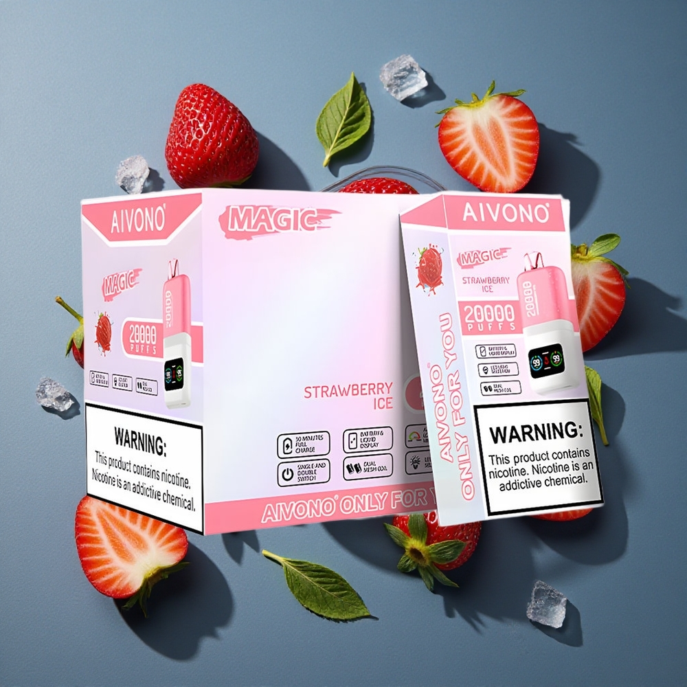 Fraise Glacée Aivono AIM MAGIC 20000 Puffs 26ml Rechargeable vente en gros Belgique