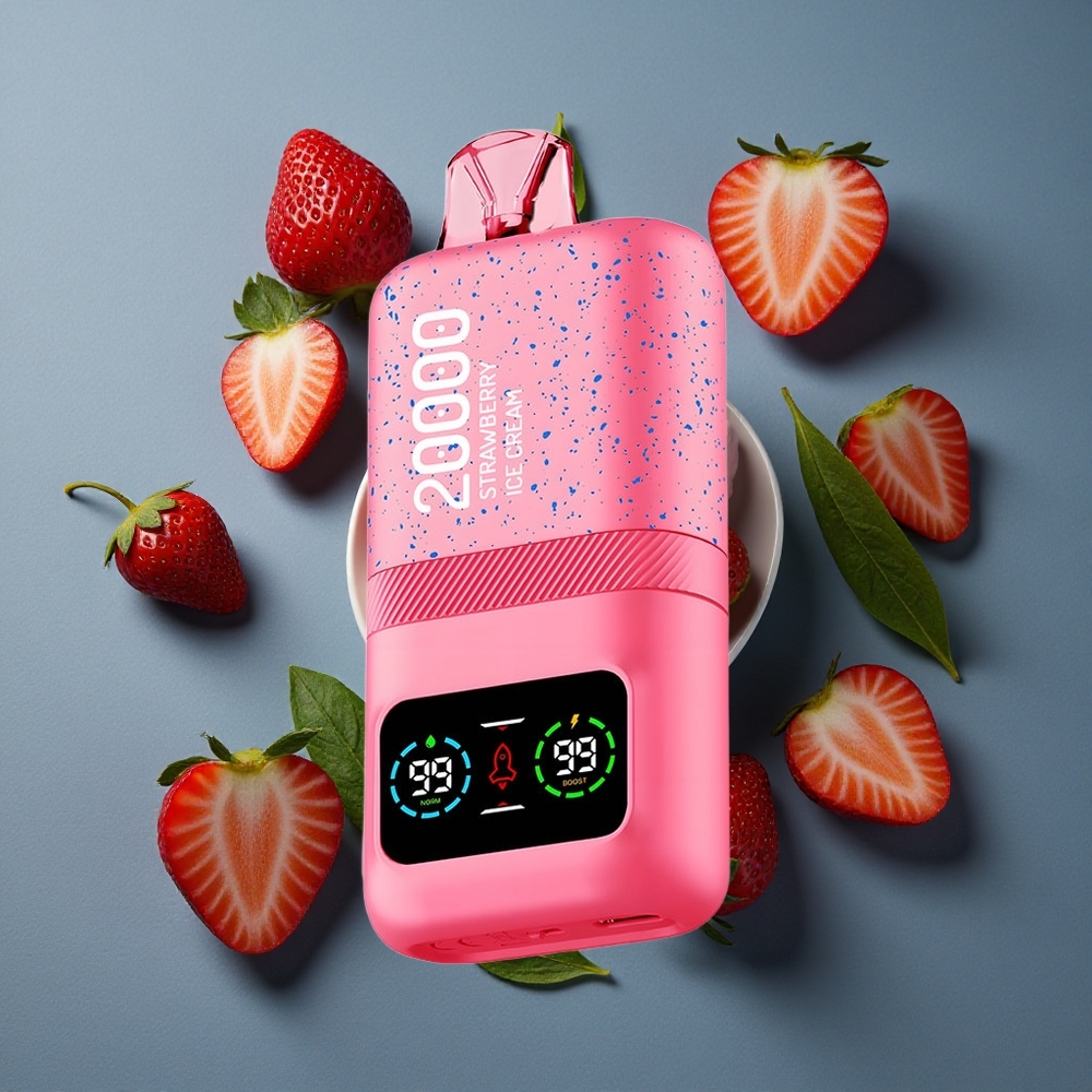 Fraise Glace Aivono AIM MAGIC 20000 Puffs Rechargeable Type-C vente en gros Belgique LCD