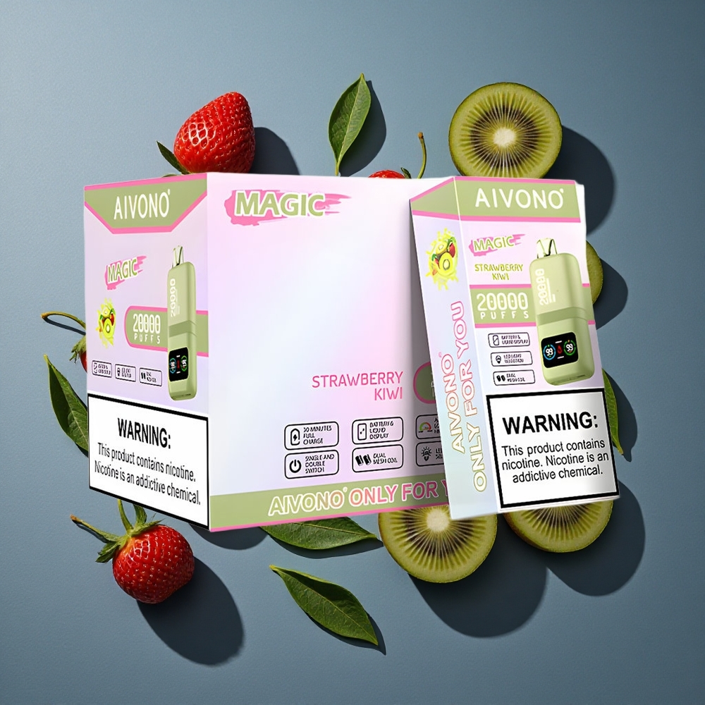 Fraise Kiwi Aivono AIM MAGIC 20000 Puffs Rechargeable Type-C vente en gros Belgique LCD