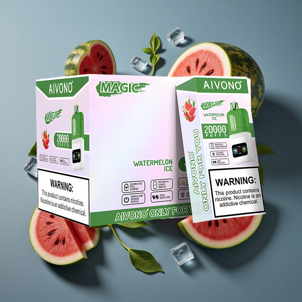Pastèque Glacée Aivono AIM MAGIC 20000 Puffs 26ml E-liquide vente en gros Belgique Rechargeable Type-C