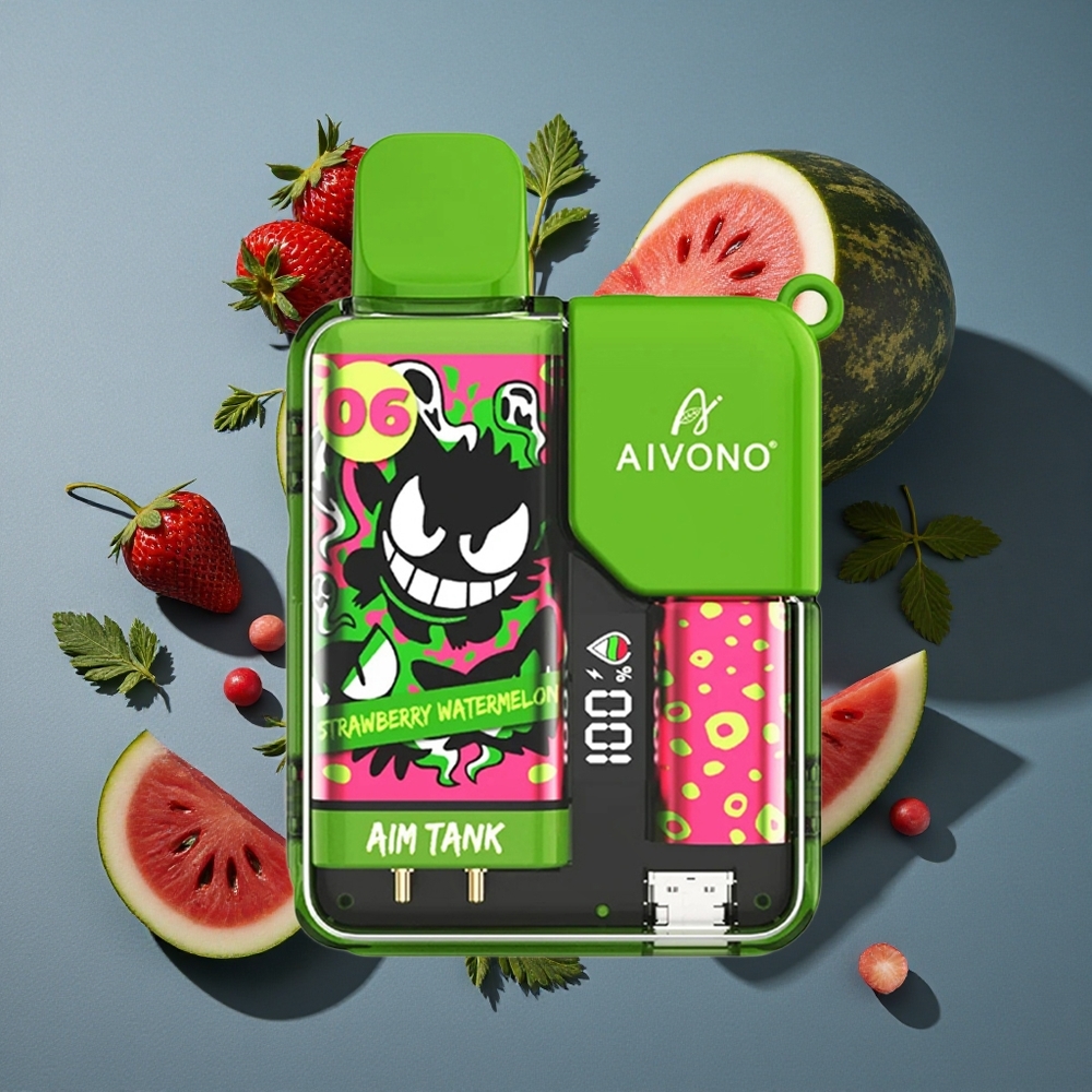 Fraise Pastèque Aivono AIM-TANK 9500 Puffs 18ml vente en gros Belgique LCD Display