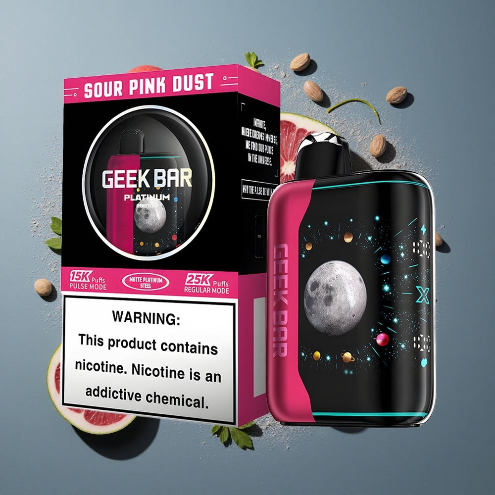 Poussière Rose Acidulée GEEK BAR Platinum Edition Jusqu\'à 25000 Puffs vente en gros Belgique Dual Mesh Coil