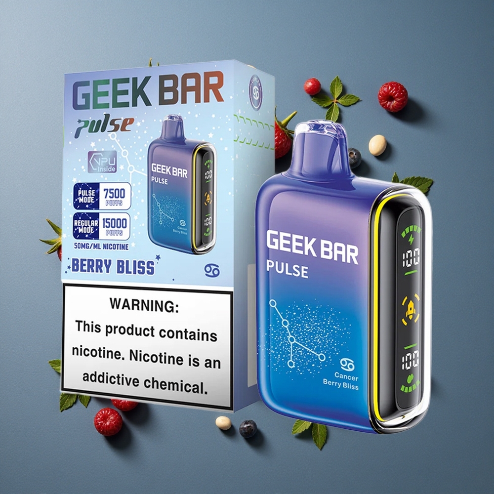 Menthe Fraîche Geek Bar Pulse 15000 Puffs 16ML vente en gros Belgique USB Type-C
