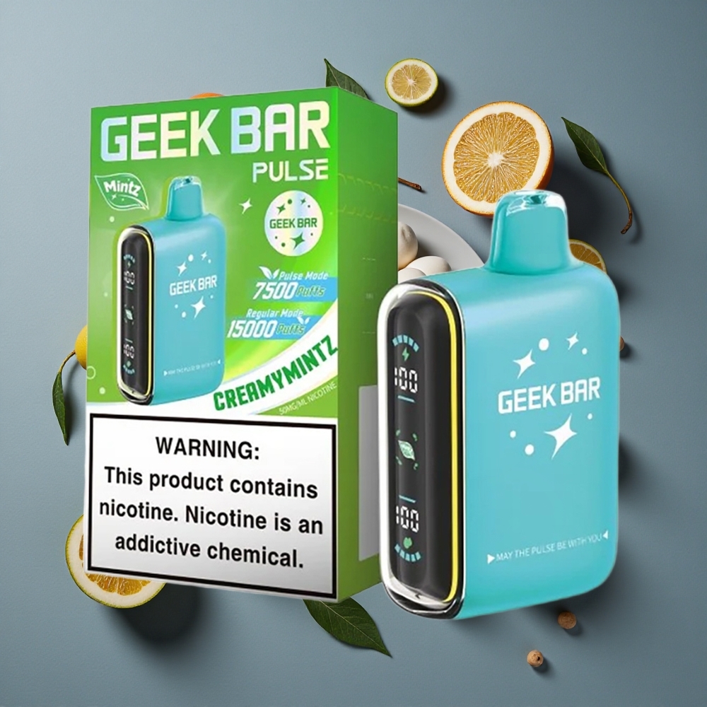 Menthe Geek Bar Pulse 15000 Puffs 16ML vente en gros Belgique 5% Nicotine