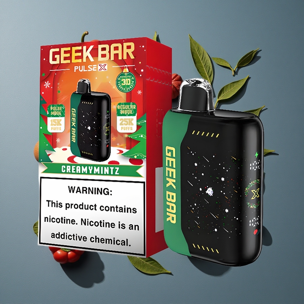 Menthe Fraîche GEEK BAR Pulse X 25000 Puffs avec écran incurvé 3D vente en gros Belgique