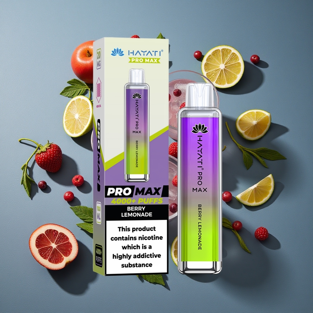 Citron Framboise Hayati Pro Max 4000 Puffs Dual 1.1 Ohm Mesh Coil vente en gros Belgique Crystal LED