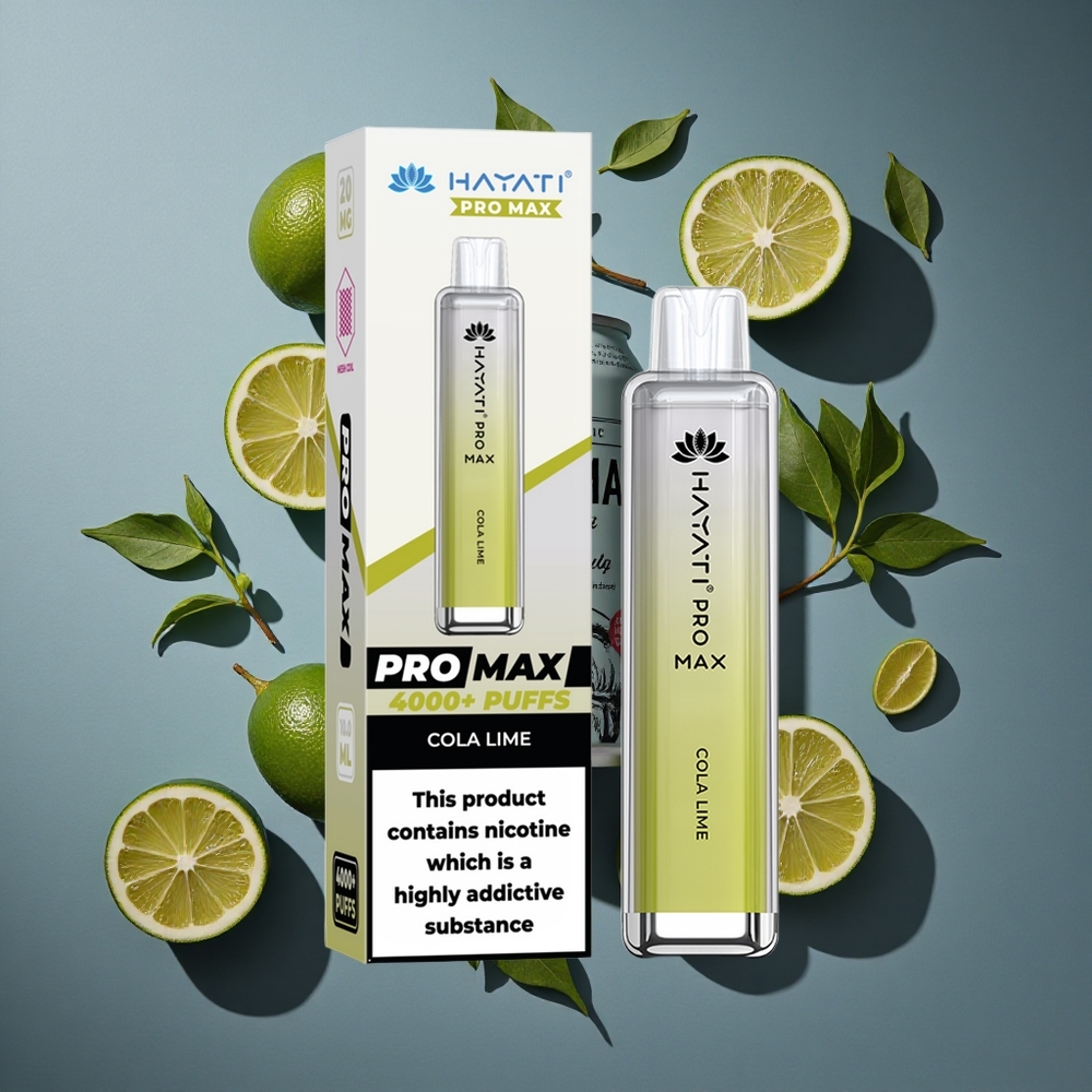 Cola Citron Vert Hayati Pro Max 4000 Puffs vente en gros Belgique Double bobine mesh 1,1 Ohm