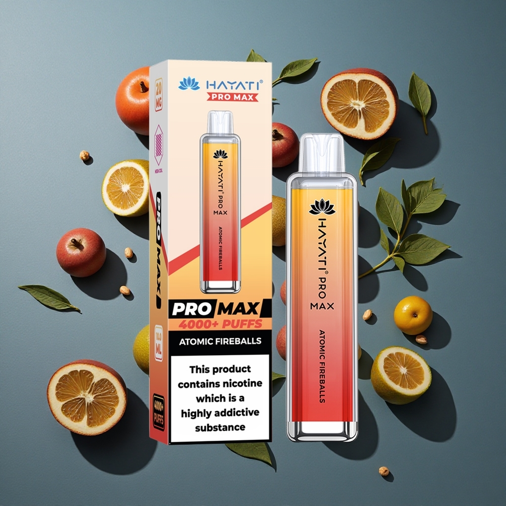 Feu Atomic Hayati Pro Max 4000 Puffs vente en gros Belgique Dual 1.1 Ohm Mesh Coil Rechargeable