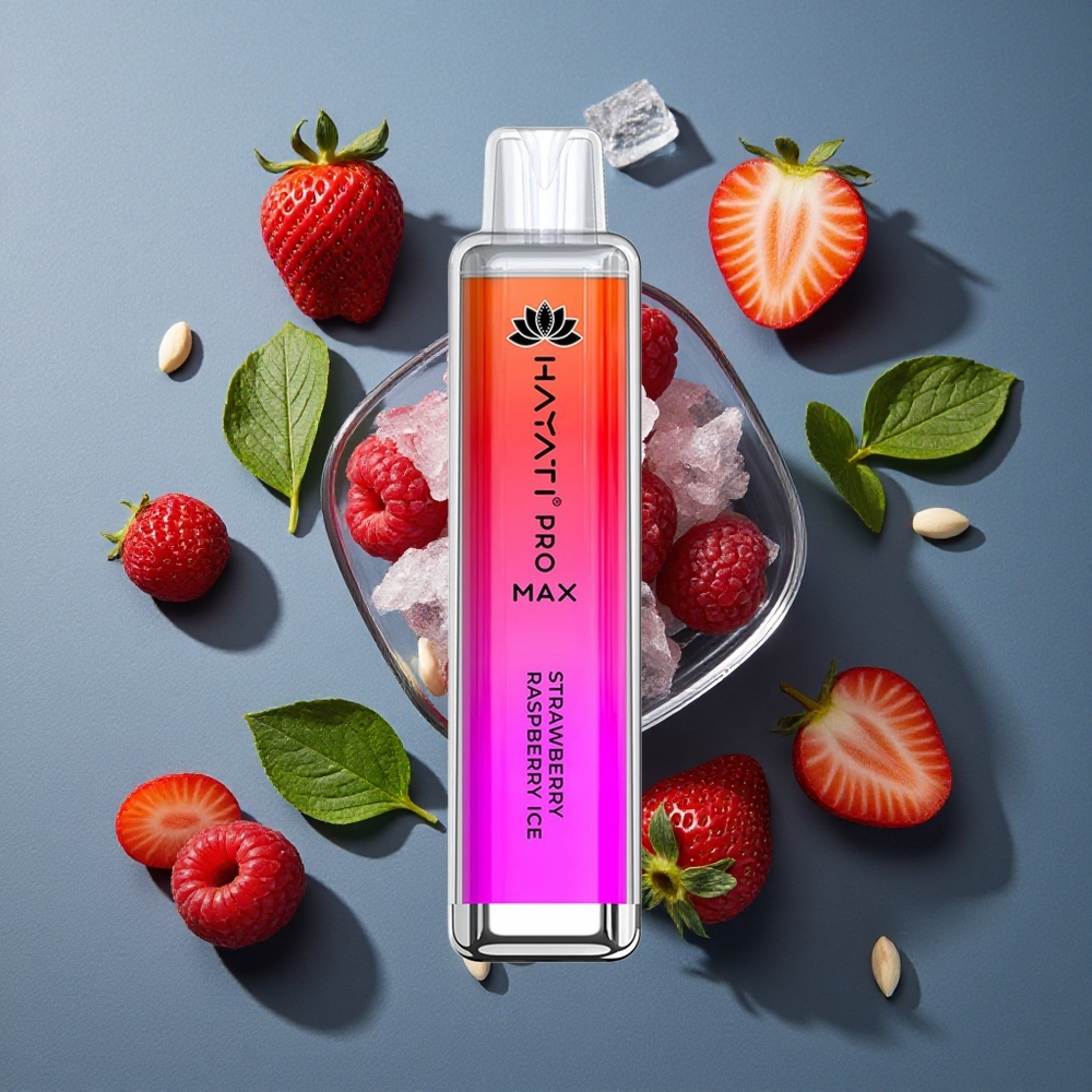 Fraise Framboise Glacée Hayati Pro Max 4000 Puffs 2%, 5% Nicotine vente en gros Belgique Dual 1.1 Ohm Mesh Coil