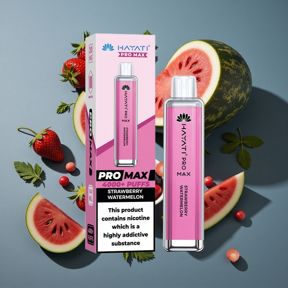 Fraise Pastèque Hayati Pro Max 4000 Puffs avec batterie rechargeable 1400mAh vente en gros Belgique