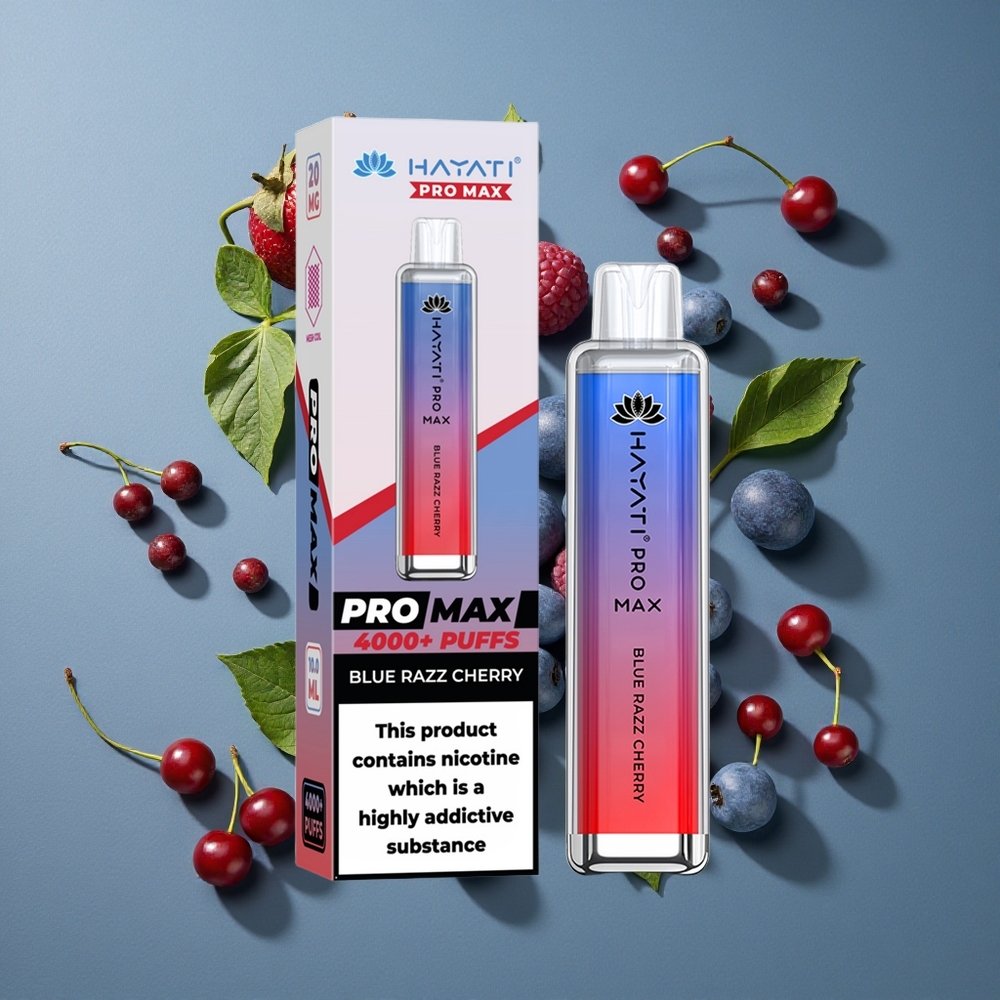 Framboise Bleue Cerise Hayati Pro Max 4000 Puffs Jus 10ml auto-rechargeable vente en gros Belgique