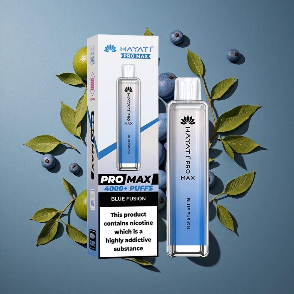 Fusion Bleue Hayati Pro Max 4000 Puffs avec batterie rechargeable 1400mAh vente en gros Belgique