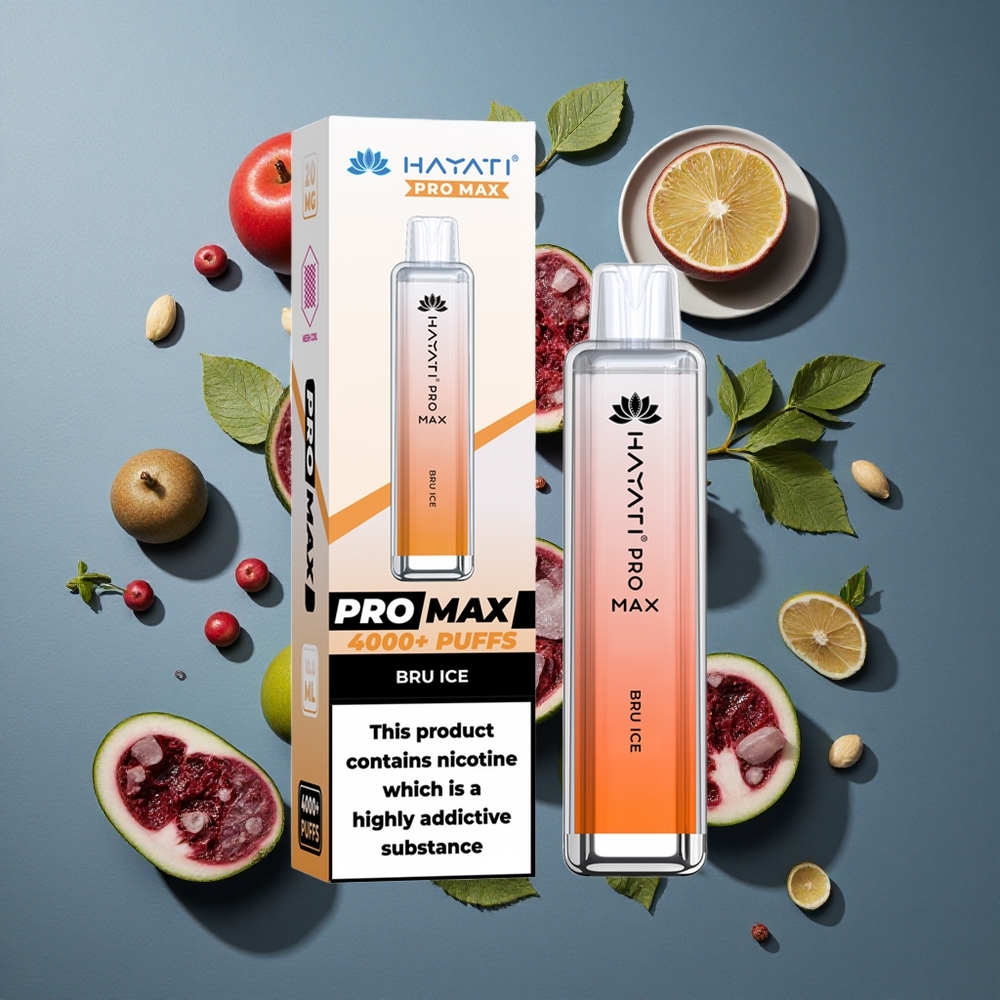 Glace Bru Hayati Pro Max 4000 Puffs Dual 1.1 Ohm Mesh Coil vente en gros Belgique