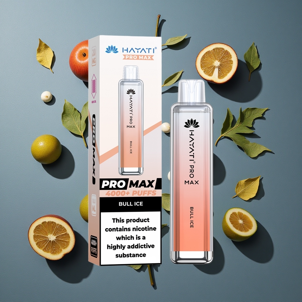 Glace de Taureau Hayati Pro Max 4000 Puffs Dual 1.1 Ohm Mesh Coil vente en gros Belgique TPD-Compliance