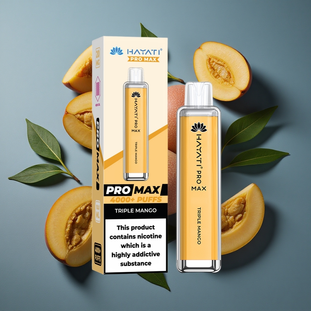 Mangue Triple Hayati Pro Max 4000 Puffs Disposable Vape avec batterie rechargeable 1400mAh vente en gros Belgique