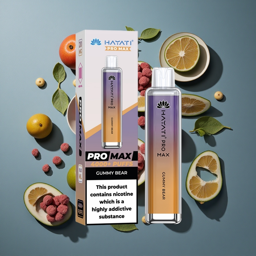 Ours Gummy Bear Hayati Pro Max 4000 Puffs Jus 10ml auto-rechargeable vente en gros Belgique TPD