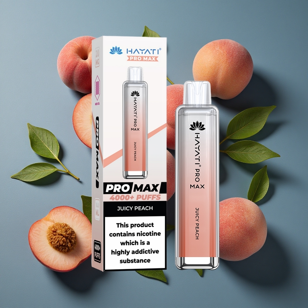 Pêche Juteuse Hayati Pro Max 4000 Puffs Batterie 1400mAh Rechargeable vente en gros Belgique