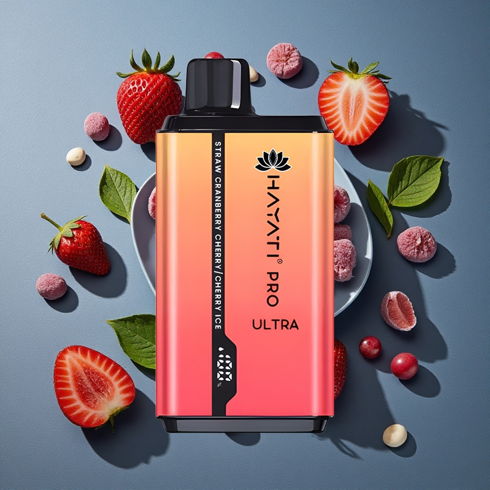 Fraise Canneberge Cerise-Glace Cerise Hayati Pro Ultra 15000 Puffs 24ml 2% Nicotine vente en gros Belgique