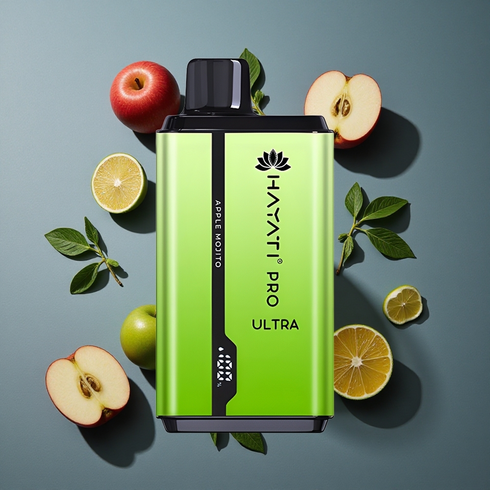 Pomme Mojito Hayati Pro Ultra 15000 Puffs vente en gros Belgique 2% Nicotine 49 Saveurs