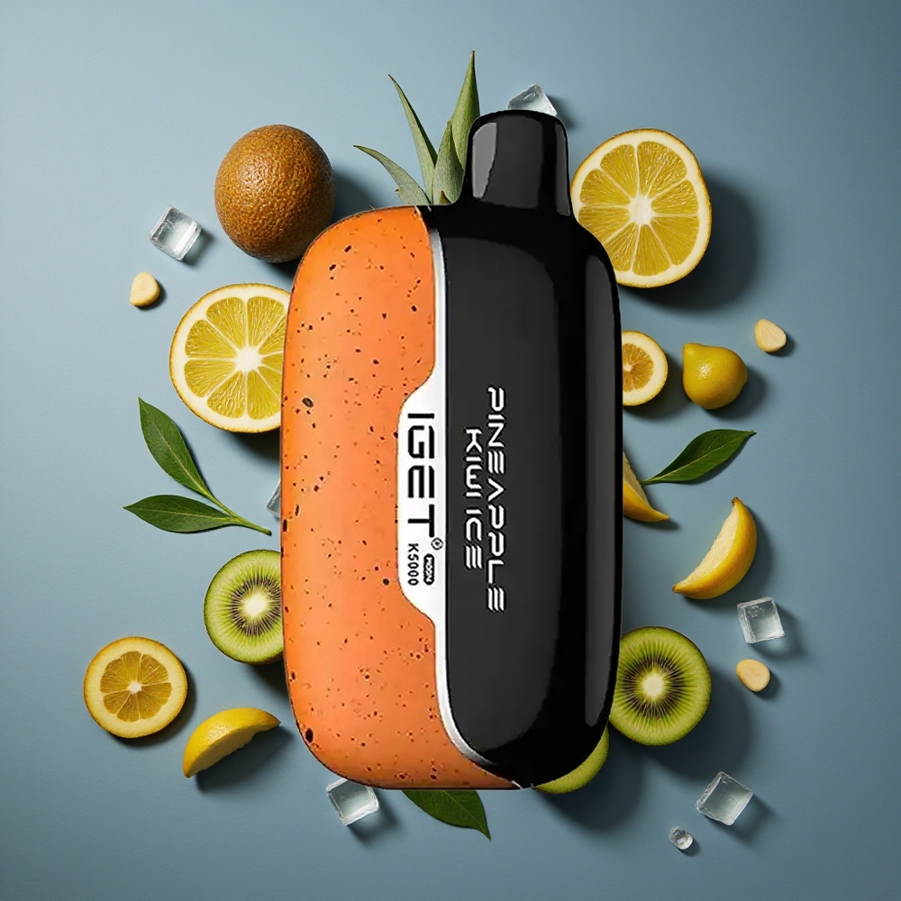 Ananas Kiwi Glace IGET Moon K5000 Puffs 5000 Bouffées vente en gros Belgique PC 1.35 Ohm