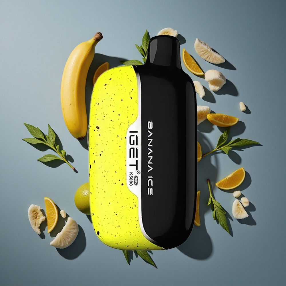 Banane Glacée IGET Moon K5000 Puffs Jusqu'à 5000 Bouffées vente en gros Belgique PC 1.35 Ohm