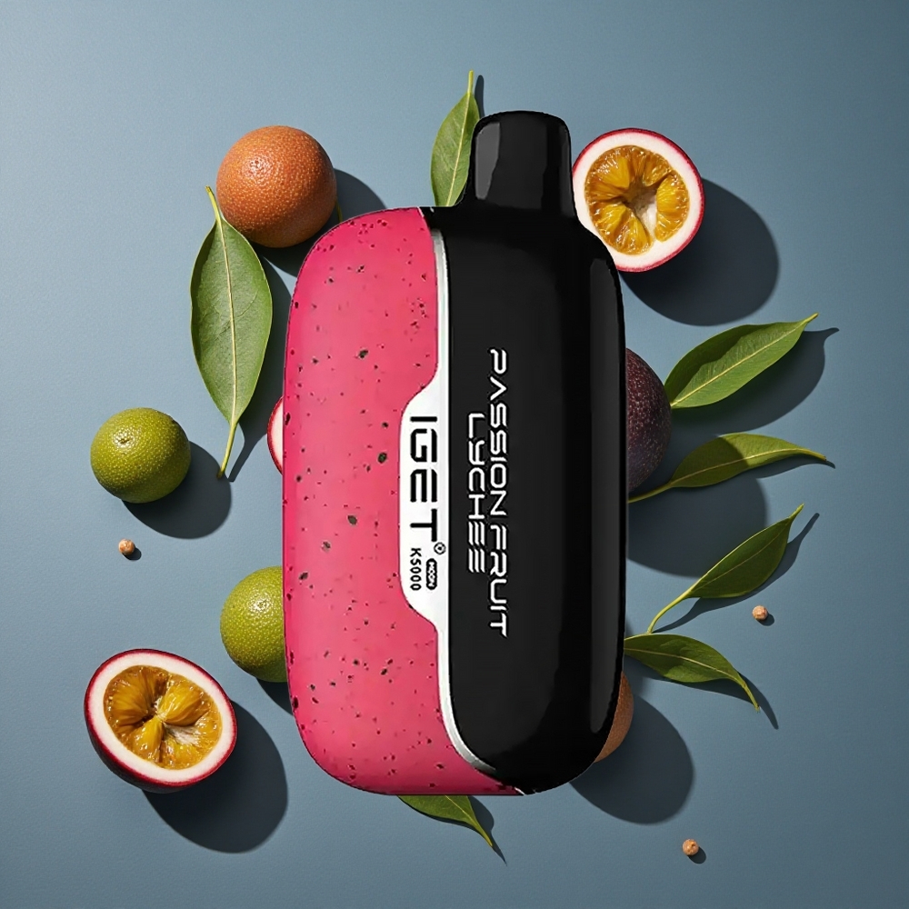 Fruit de la Passion Litchi IGET Moon K5000 Puffs 5000 Bouffées vente en gros Belgique PC 1.35 Ohm