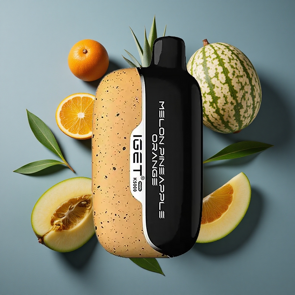 Melon Ananas Orange IGET Moon K5000 Puffs 5000 Bouffées vente en gros Belgique PC 1.35 Ohm
