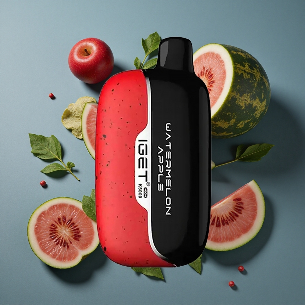 Pastèque Pomme IGET Moon K5000 Puffs 5000 Bouffées vente en gros Belgique PC 49.5x25.3x99.4 mm