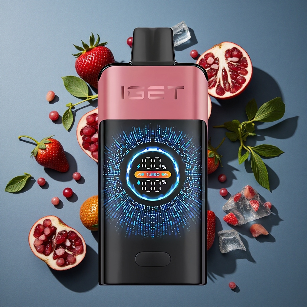 Fraise Grenade Glacée IGET ONE 12000 Puffs vente en gros Belgique Écran Courbe XL 2700 mAh