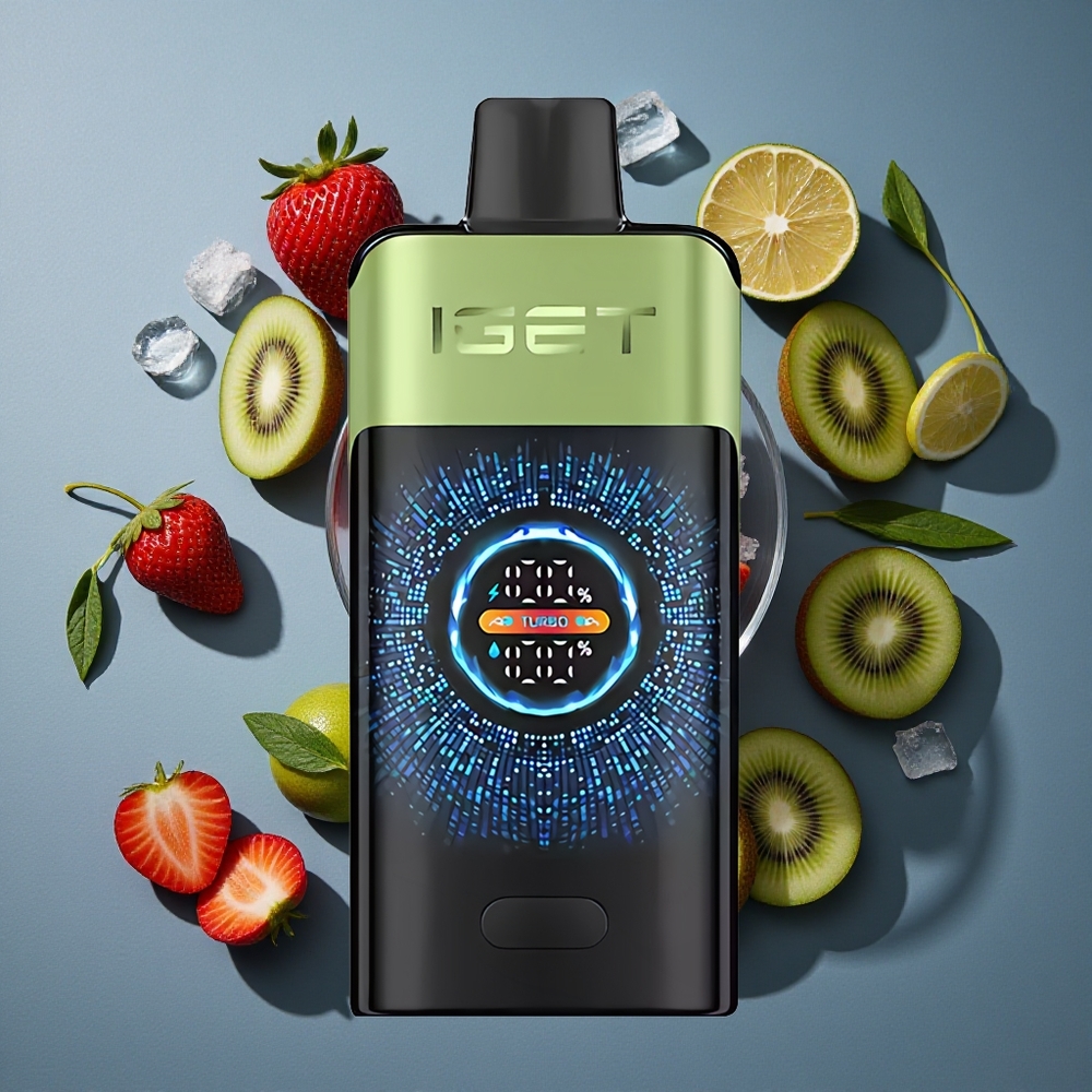 Fraise Kiwi Glacé IGET ONE 12000 Puffs vente en gros Belgique Ecran Courbe Couleur