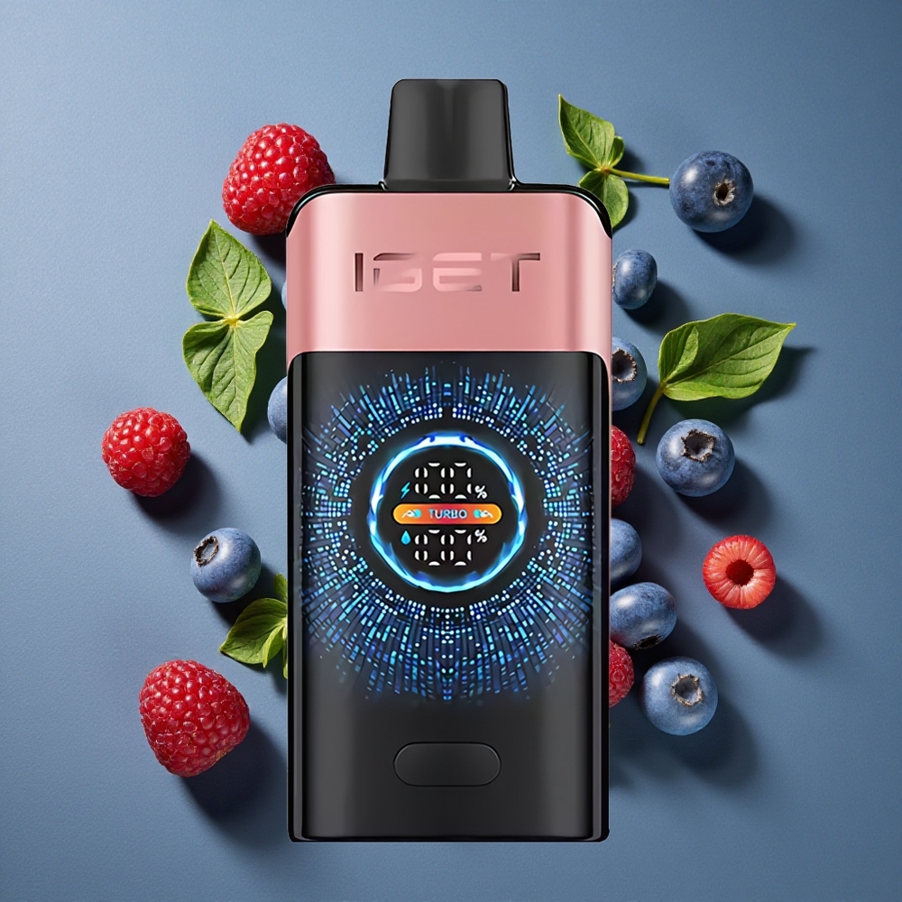 Myrtille Framboise IGET ONE 12000 Puffs 2700 mAh vente en gros Belgique Grand Écran Courbé