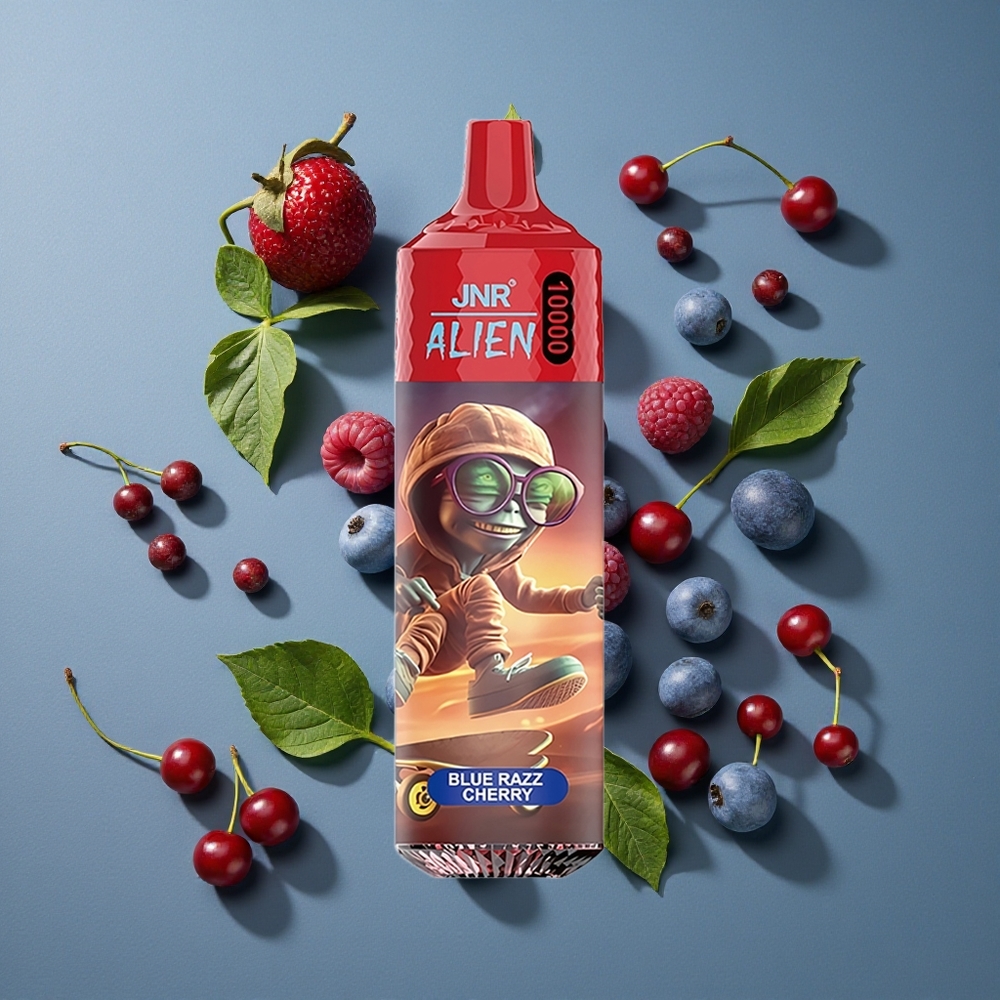 Cerise-Framboise Bleue JNR Alien 10000 Puffs 850mAh LED RGB vente en gros Belgique